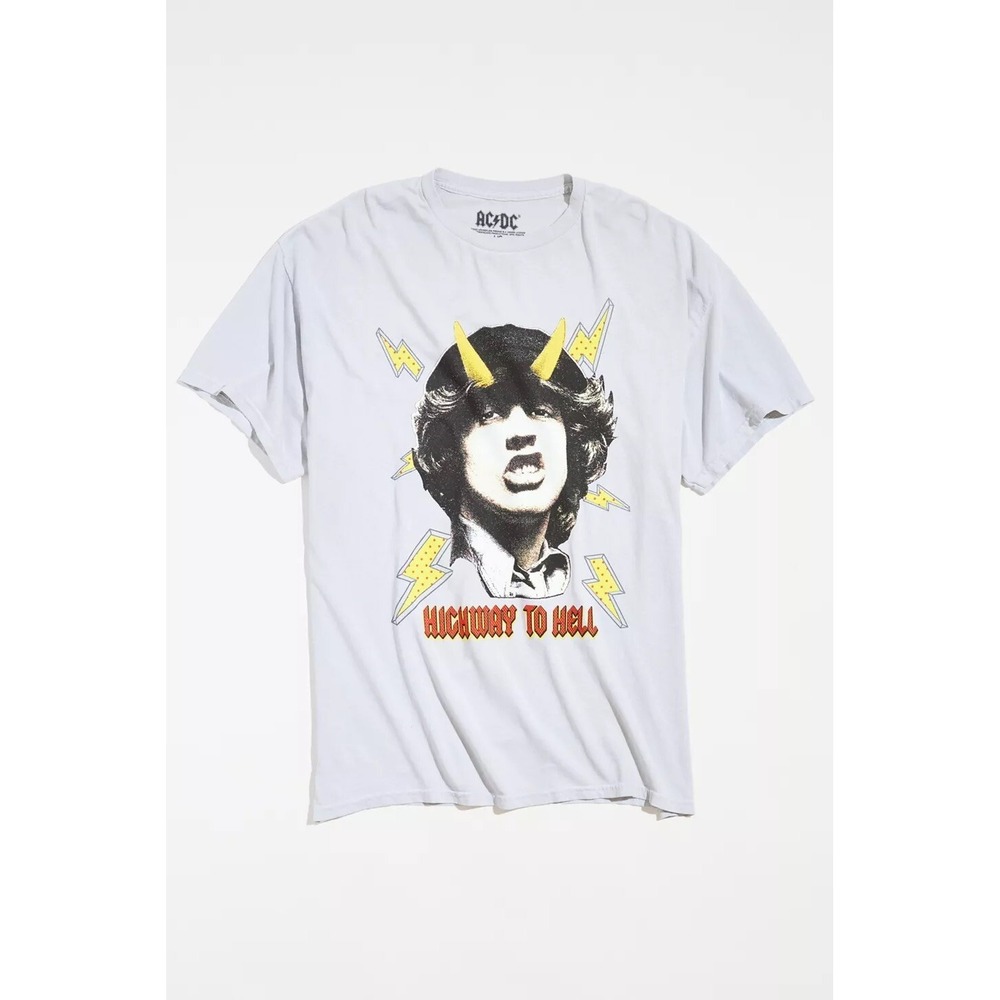 AC/DC Highway To Hell Rock and Roll Music Band Shirt Short Sleeve Men's Medium